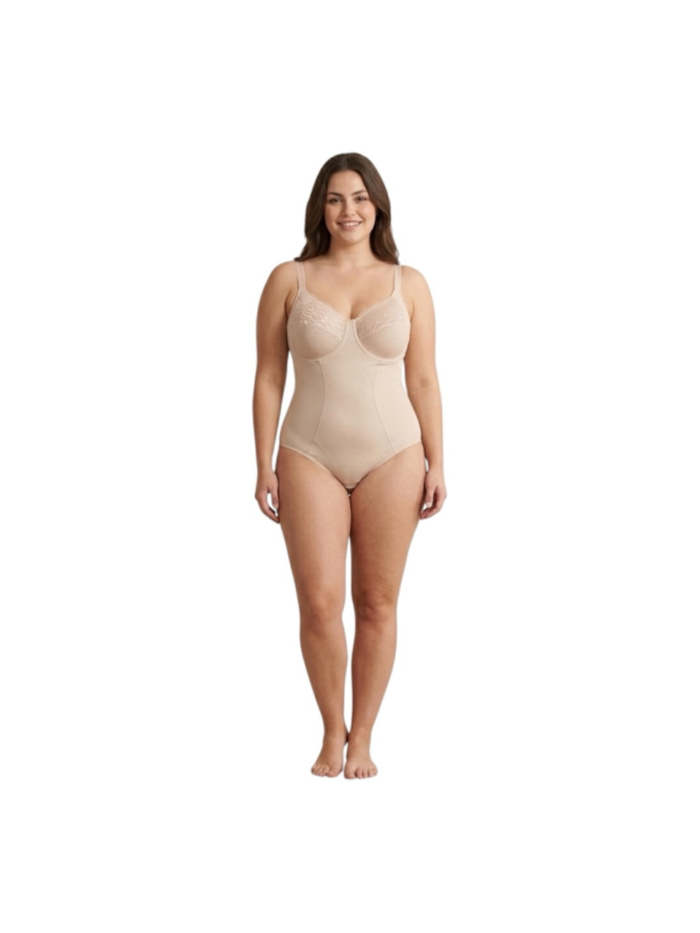 Wacoal Nude Built-In Minimizer Bra Bodysuit Shapewear 38DD NWT